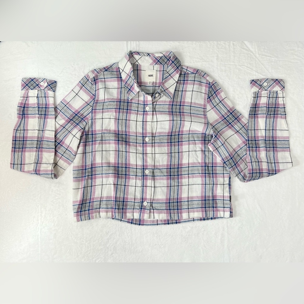 VANS Women’s Long Sleeve Cropped Flannel Shirt size M